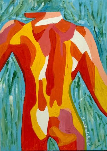 Print of Abstract Expressionism Nude Paintings by jane Larsen-Collinge