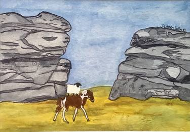 Print of Horse Paintings by jane Larsen-Collinge