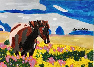 Original Expressionism Horse Paintings by jane Larsen-Collinge