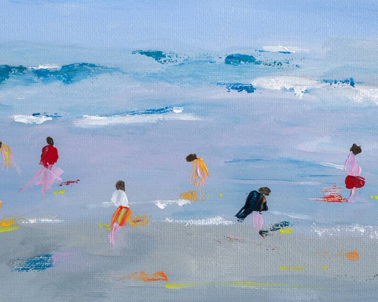 Original Figurative Beach Painting by Nadra Jacob 