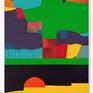Work belonging to the series my route.
Landscapes that became more and more abstract. In this search for the image, I discover interior landscapes, full of subjectivity, intuitive, all guided by my color palette.