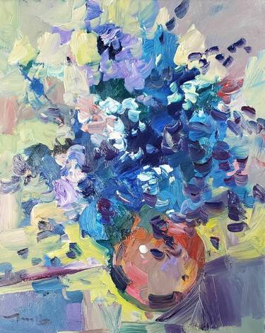 Jose Trujillo Acrylic Painting Modernist Impressionism Abstract Flowers Vase Art Collectibles Painting Autopflege Dueren De