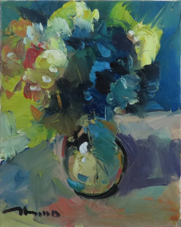 Jose Trujillo Original Large 16x20 Impressionist Painting Floral Still ...