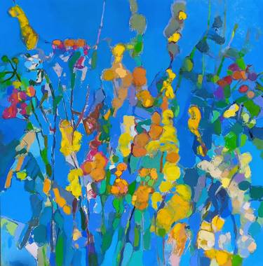 Original Abstract Floral Painting by Elena Shraibman