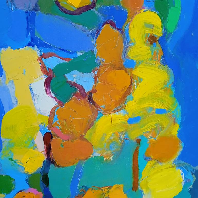 Original Abstract Floral Painting by Elena Shraibman