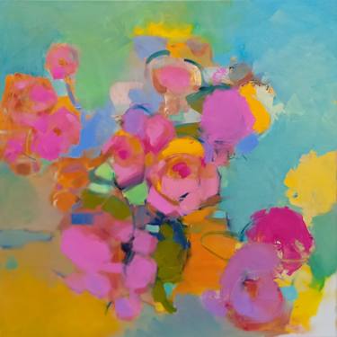 Original Abstract Expressionism Floral Paintings by Elena Shraibman