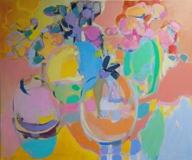 Original Abstract Expressionism Floral Paintings by Elena Shraibman