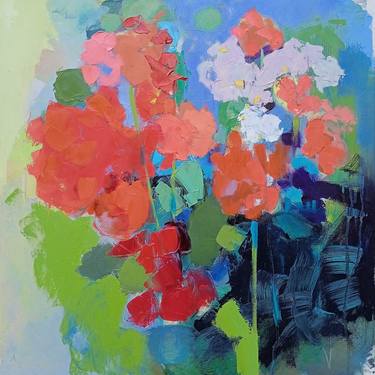 Print of Abstract Expressionism Floral Paintings by Elena Shraibman
