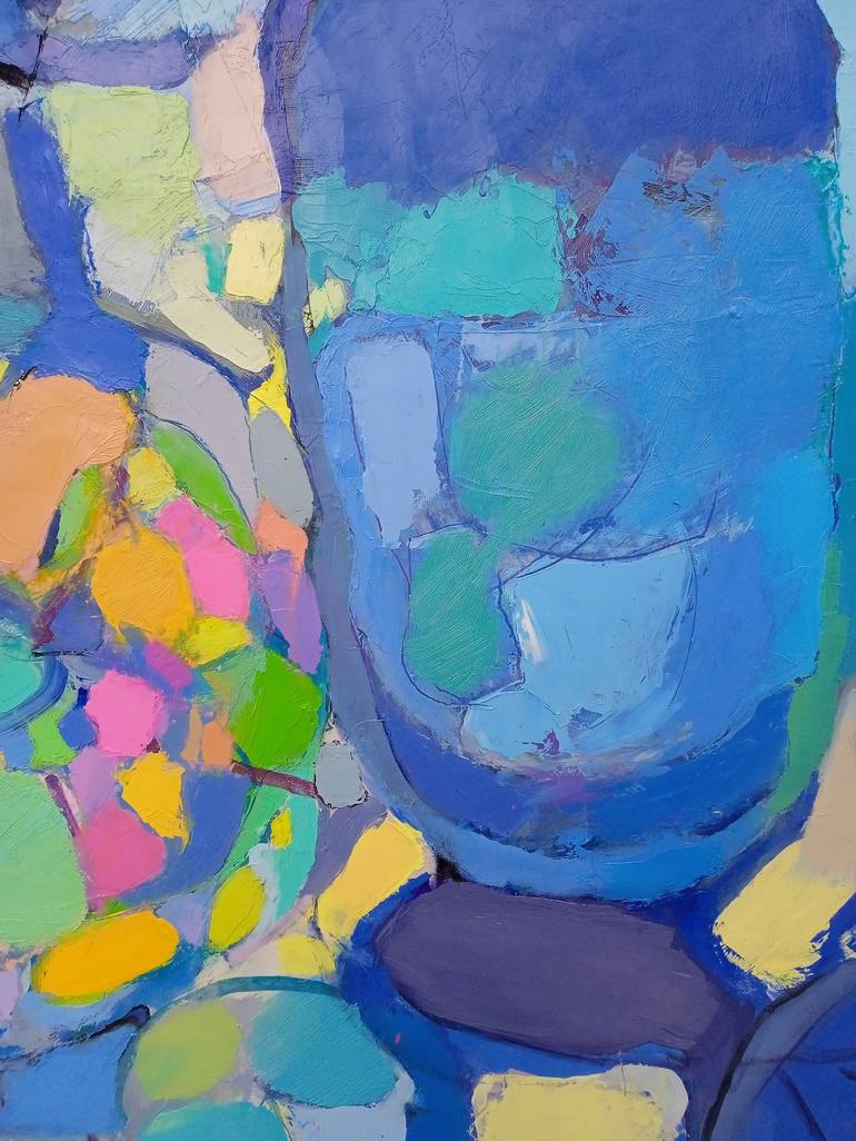 Original Abstract Expressionism Still Life Painting by Elena Shraibman
