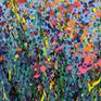 Title of work " Wildflowers" The painting is written in the style of abstract expressionism.This work was created by acrylic on canvas. The work is signed on the reverse side. Size 80x80 cm.