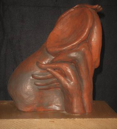 Original Abstract Expressionism Portrait Sculpture by Olympia Letsiou