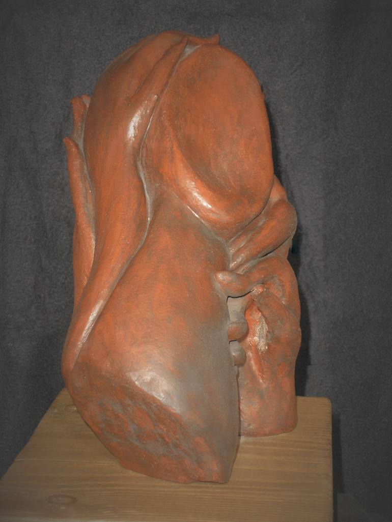 Original Abstract Expressionism Portrait Sculpture by Olympia Letsiou