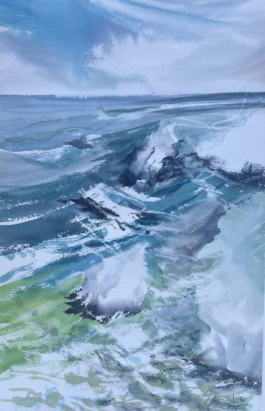 Original Abstract Seascape Paintings by Catherine Tirr