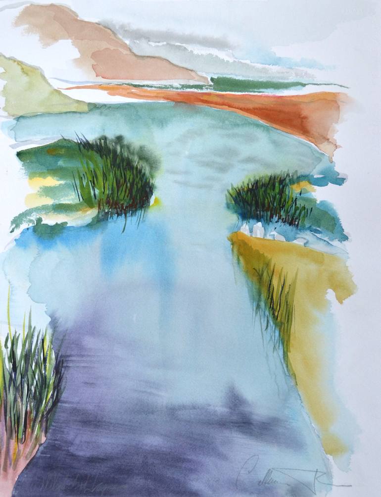 Original Abstract Seascape Painting by Catherine Tirr