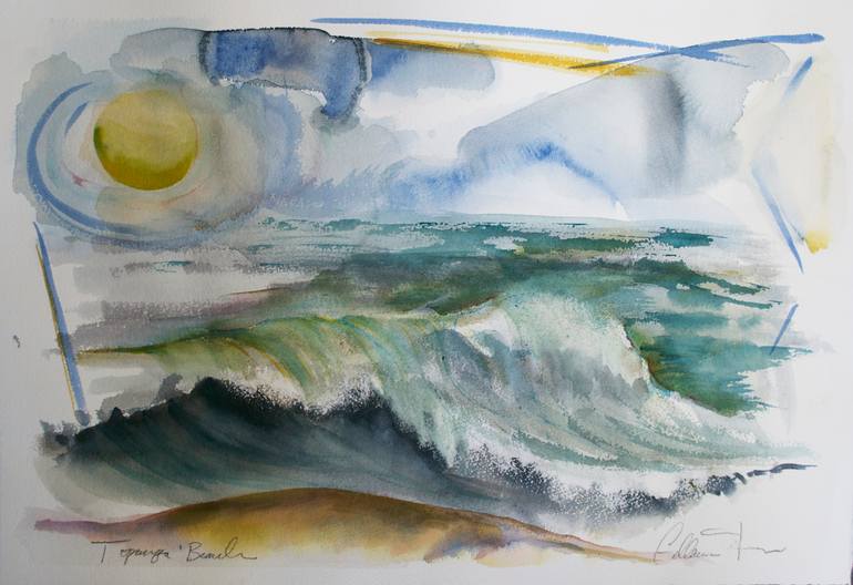 Original Abstract Seascape Painting by Catherine Tirr