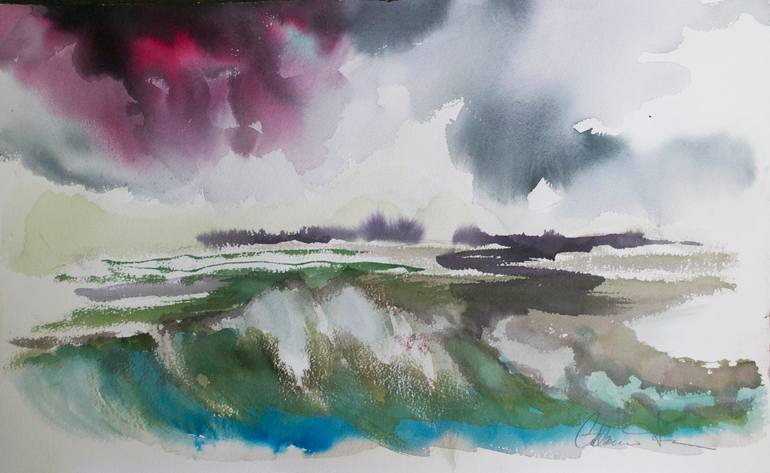 Original Abstract Seascape Painting by Catherine Tirr