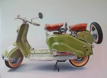 Print of Motorbike Paintings by MAURA GIUSSANI