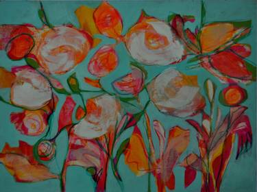 Print of Abstract Expressionism Floral Paintings by Carina Sukaczer