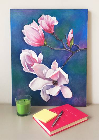 Magnolia Blossom, oil painting, 35x50 cm thumb