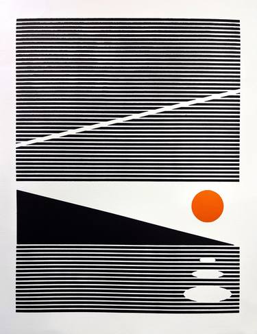 Original Black & White Abstract Printmaking by Guy Lewis