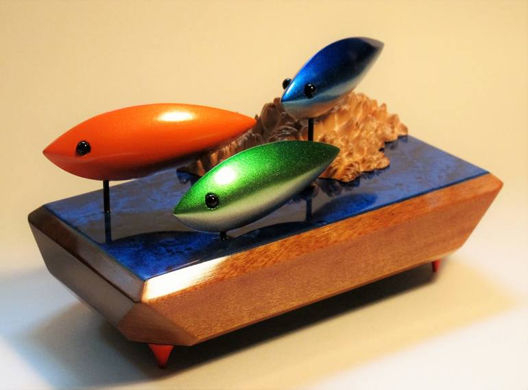 Original Figurative Fish Sculpture by Guy Lewis