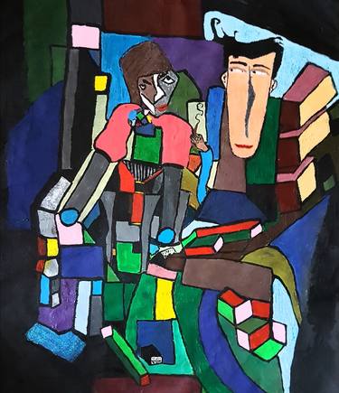 Print of Cubism Men Paintings by Joe Scotland