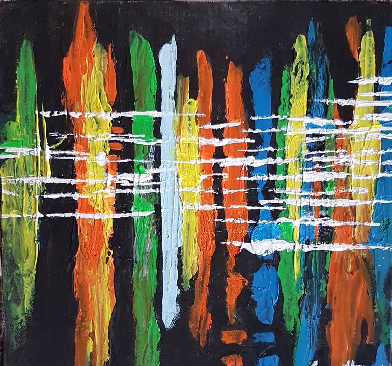 Streaks Crossing Painting by Joe Scotland | Saatchi Art