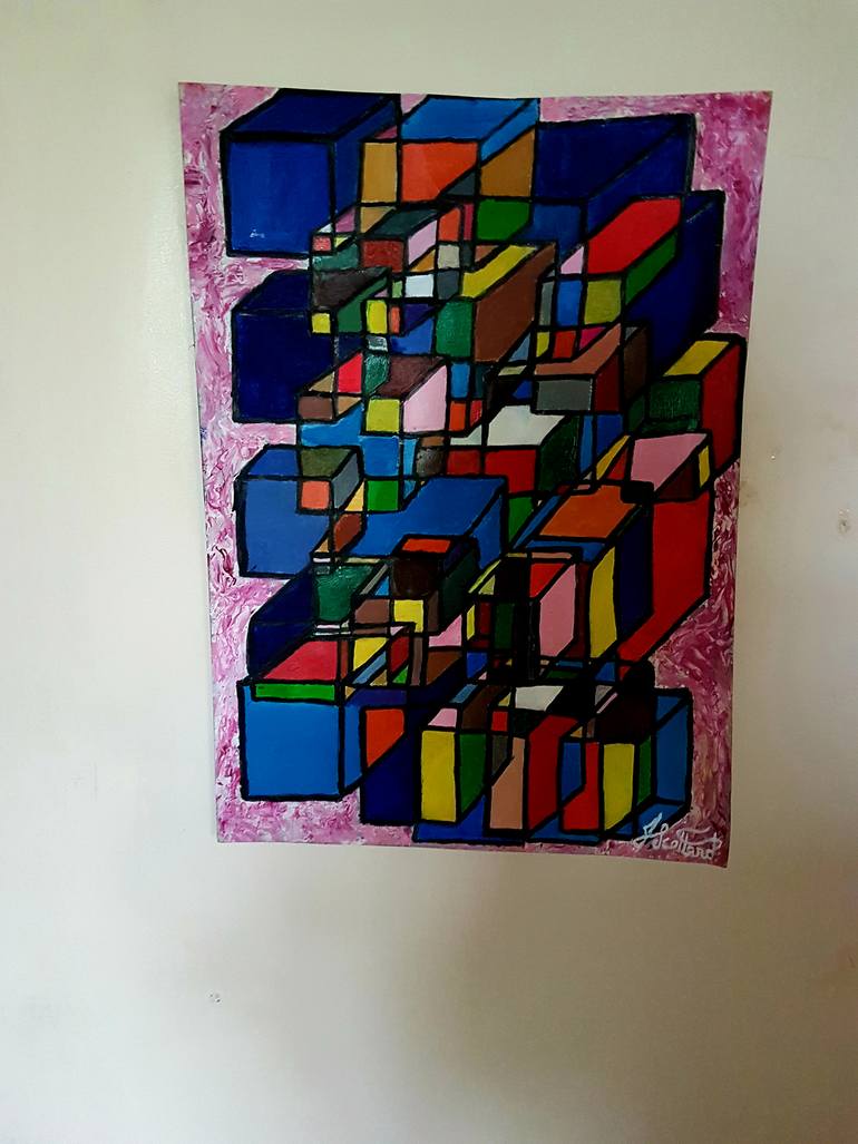 Original Cubism Abstract Painting by Joe Scotland