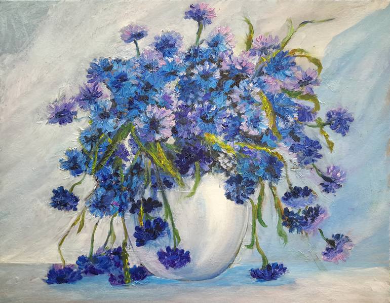 Flower forget-me-not Painting by Galina Solonina | Saatchi Art