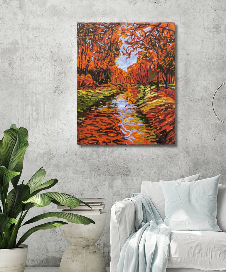 Original Impressionism Landscape Painting by Irina Goldenfish