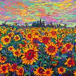 GOLDEN  SUNFLOVERS-Signature Technique by Irina Goldenfish