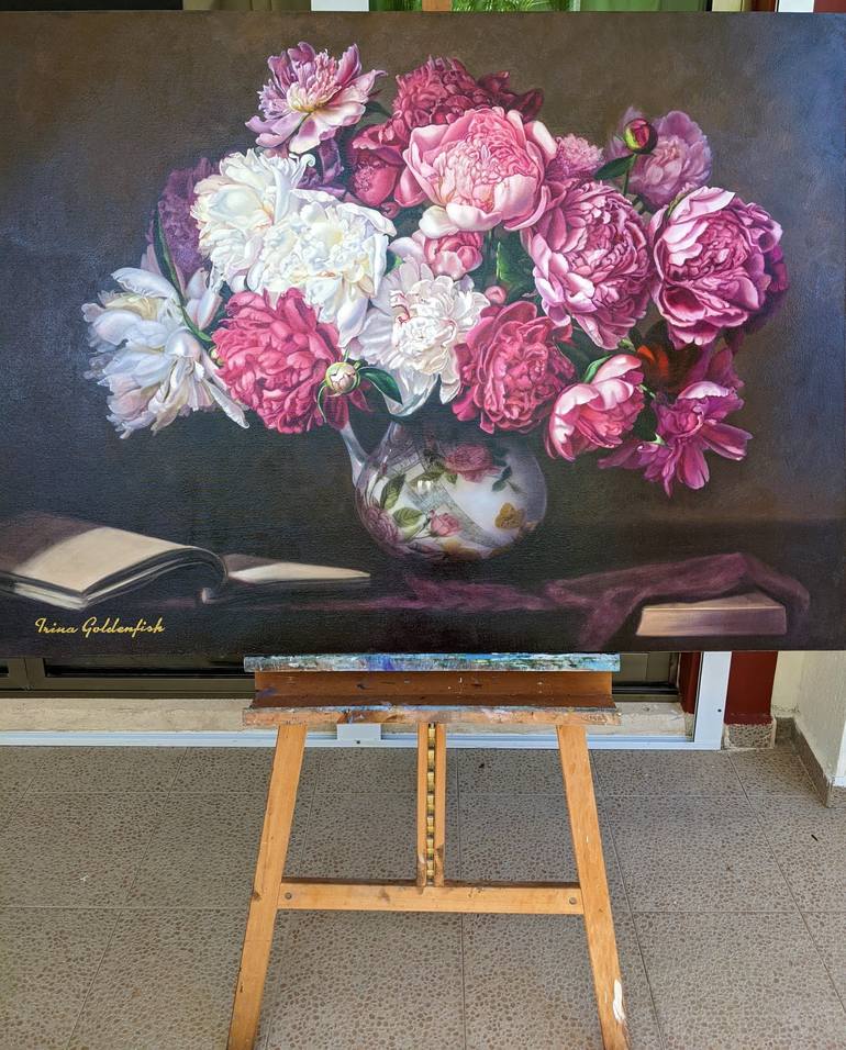 Original Figurative Floral Painting by Irina Goldenfish