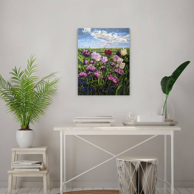 Original Impressionism Floral Painting by Irina Goldenfish