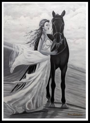 Original Figurative Horse Paintings by Irina Goldenfish