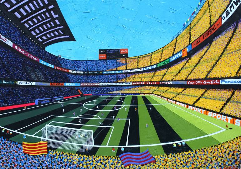 Barça stadium Camp Nou Painting by Gonzalo Centelles Saatchi