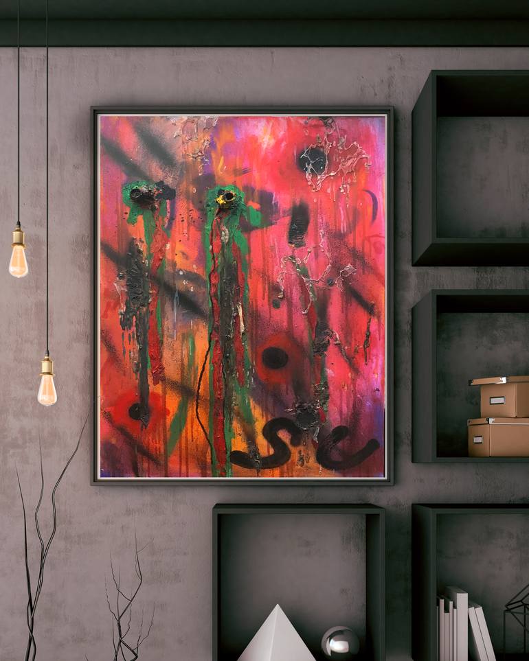 Original Abstract People Painting by Haufi Ficoure