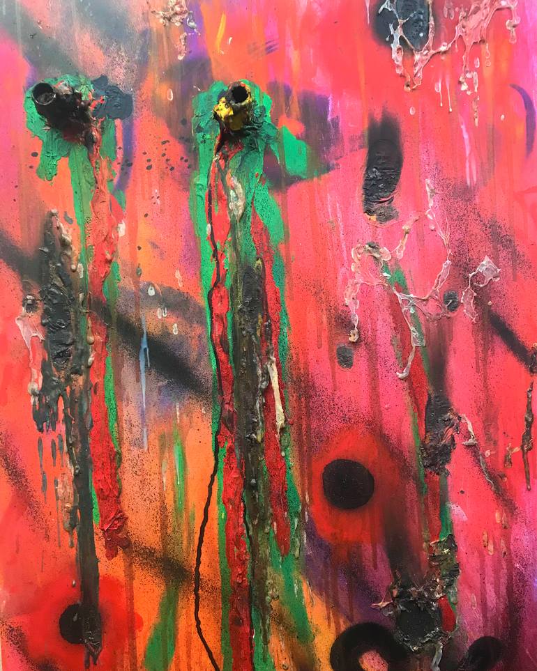 Original Abstract People Painting by Haufi Ficoure