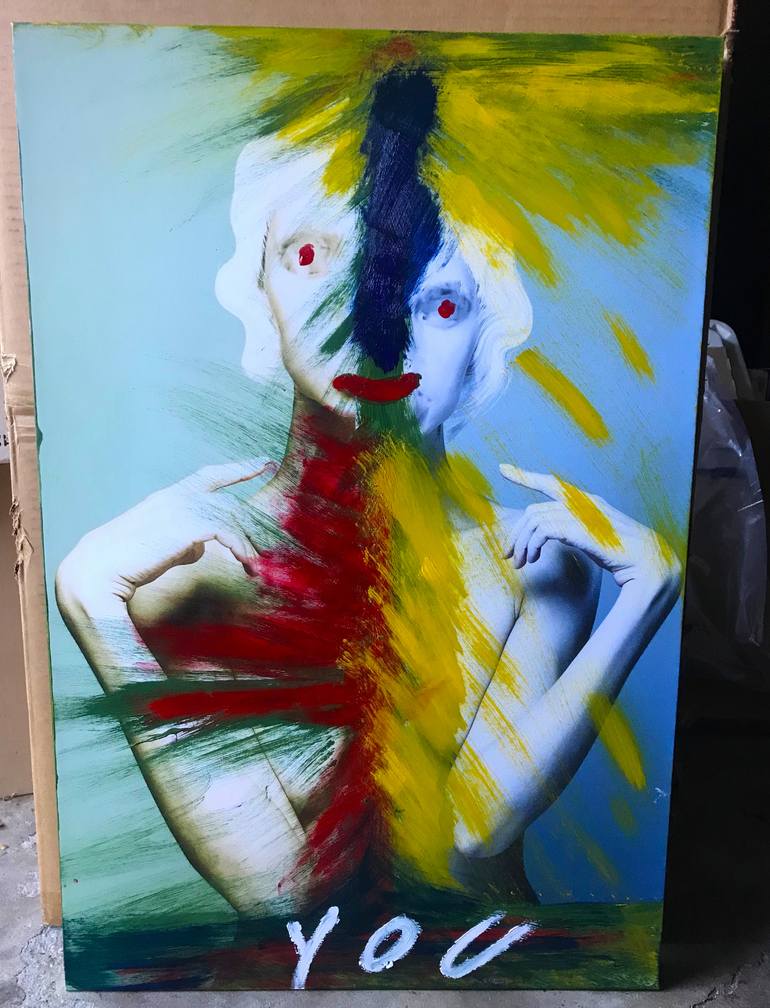 Original Abstract People Painting by Haufi Ficoure
