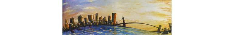 Original Urban Landscape Cities Painting by Joshua Benson