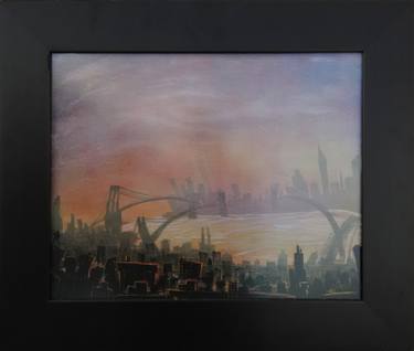 Foggy Manhattan/Post 9-11 Framed Lithograph thumb