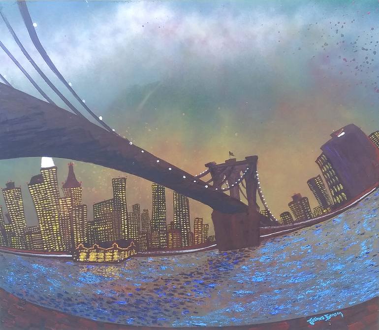 Original Illustration Cities Painting by Joshua Benson
