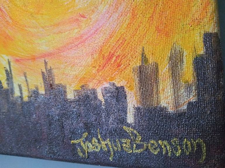 Original Abstract Expressionism Cities Painting by Joshua Benson