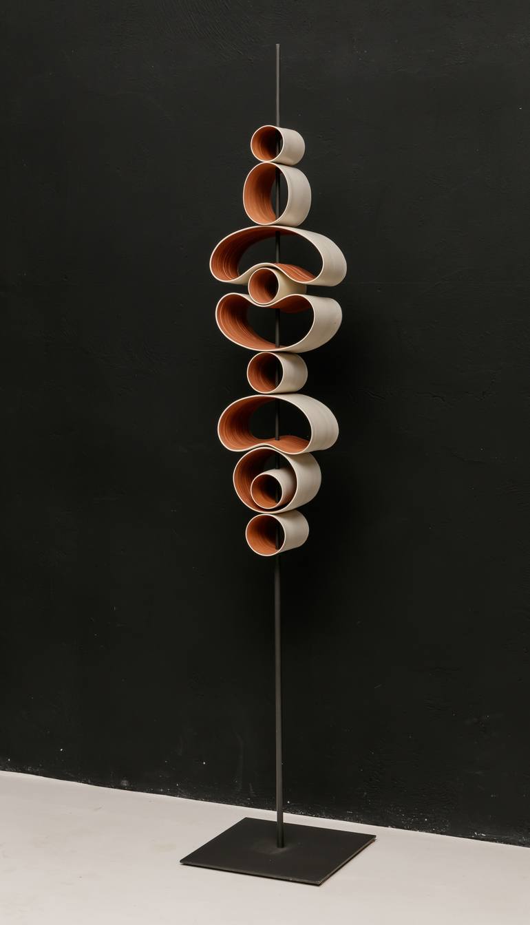 RED AND WHITE ORGANIC SECUENCES 1 Original Sculpture by Cristina Figarola