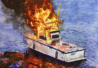 Original Boat Paintings by Anthony Lebedev