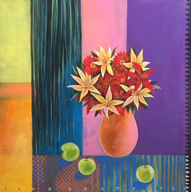 Original Abstract Floral Paintings by Dana Andreea Coatu