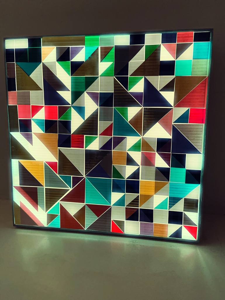 Original Abstract Geometric Sculpture by Maria Bouquet
