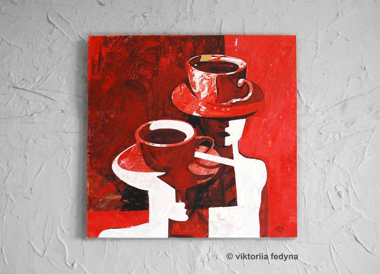 Original Abstract Expressionism People Painting by Viktoriia Fedyna