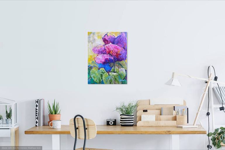 Original Abstract Floral Painting by Maureen Finck