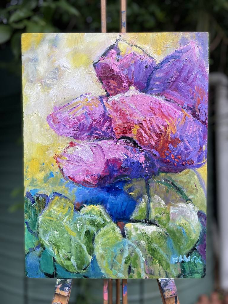 Original Abstract Floral Painting by Maureen Finck