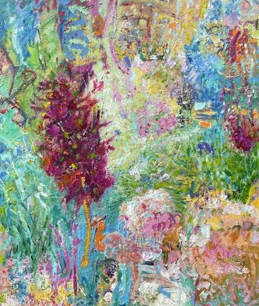 Original Impressionism Garden Paintings by Maureen Finck